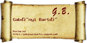 Gabányi Bartó névjegykártya